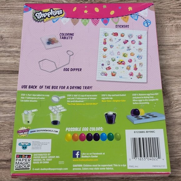 Shopkins Easter Egg Decorating Kit Coloring Tablets Stickers Egg Dipper Holiday - Picture 2 of 2